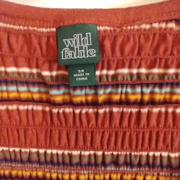 Wild Fable Elastic Stripe Women's Crop Top EUC plus size 3x rust/ burnt orange - Picture 4 of 5